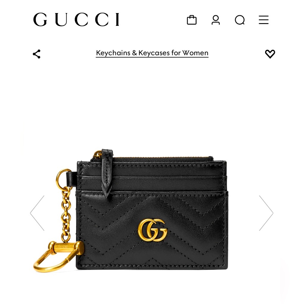 Gucci key chain card holder with small zipper